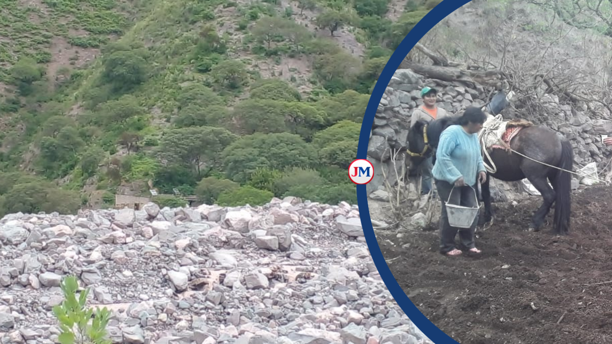 Cerros desmoronados taparon los sembradíos de familias en El Chañi