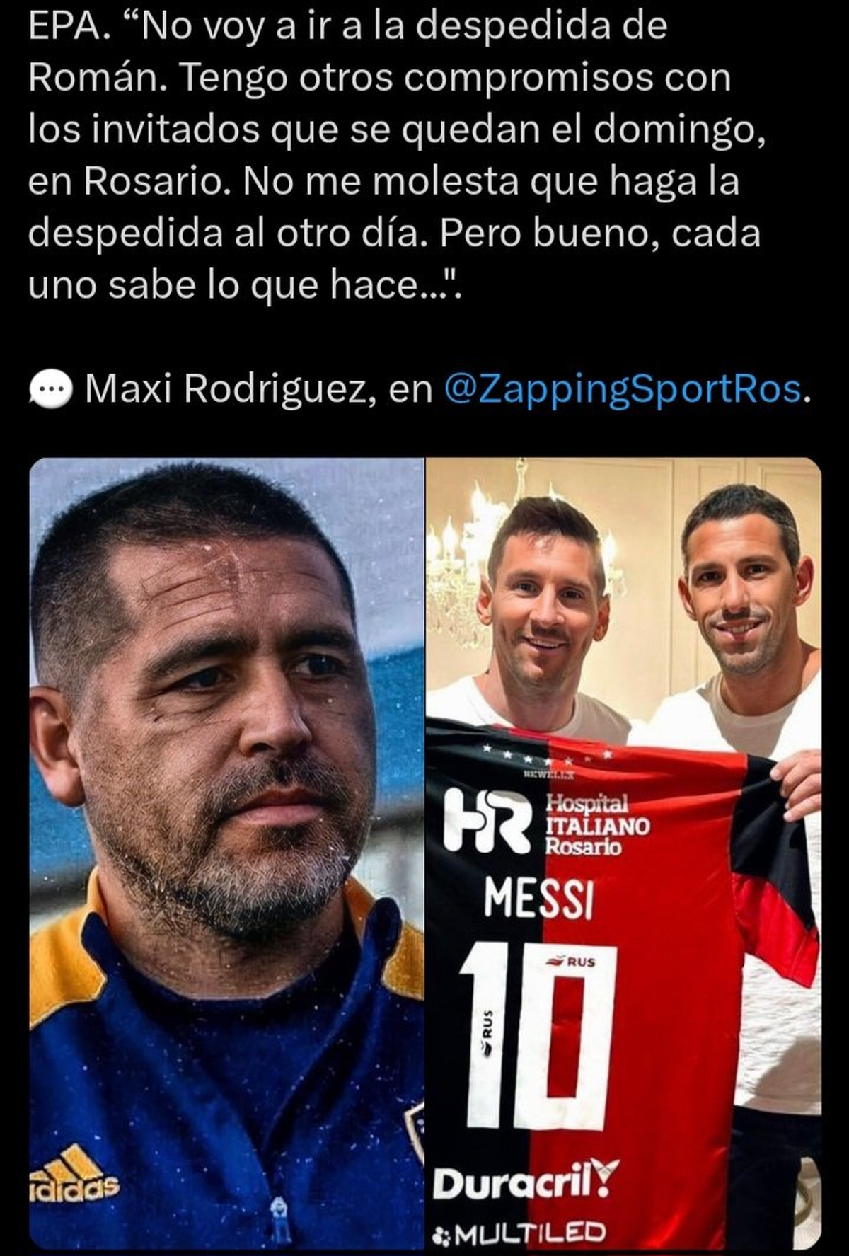 Con una fuerte acusación Maxi Rodríguez se bajó de la despedida de