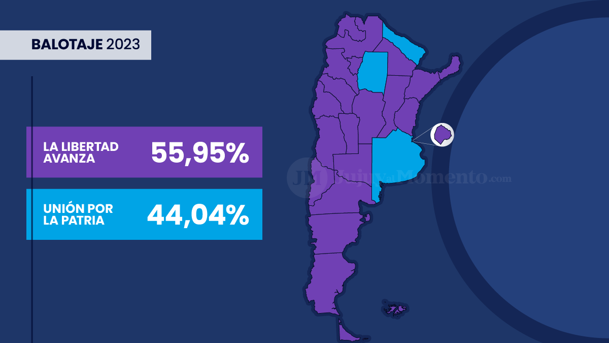 El mapa del país Milei ganó en casi todas las provincias