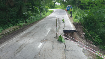 Tremenda rotura en la Ruta 9: transitar con precaución por la Cornisa