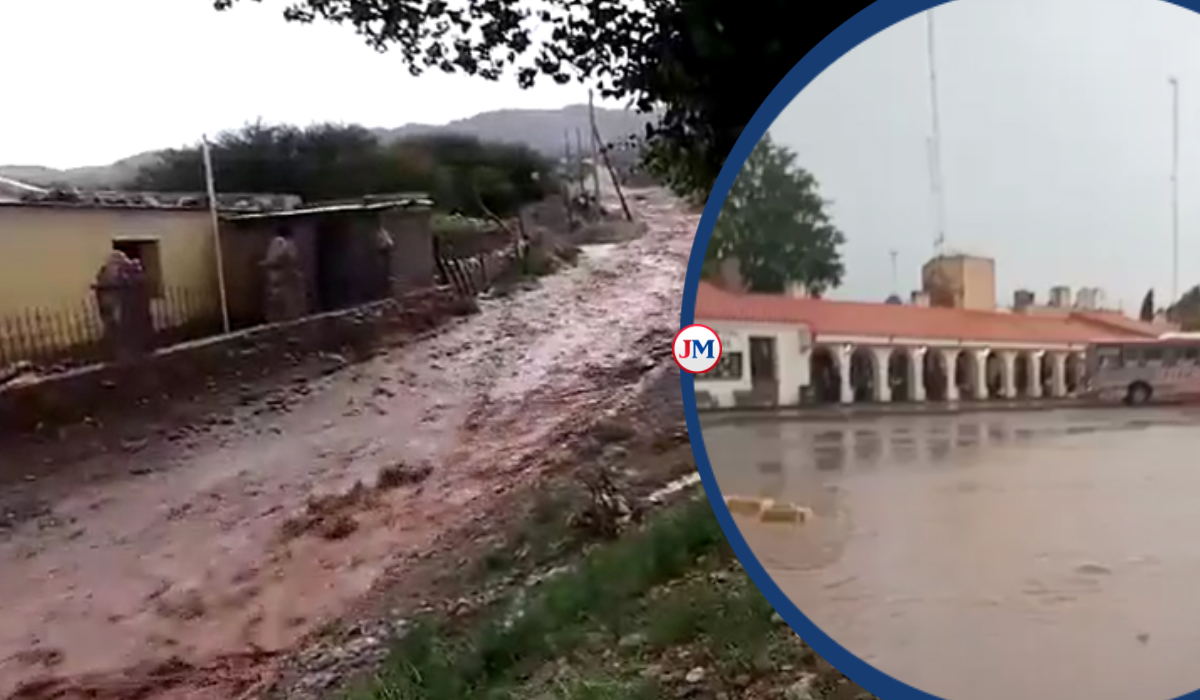 Temporal en Humahuaca: otro día de lluvias y calles inundadas