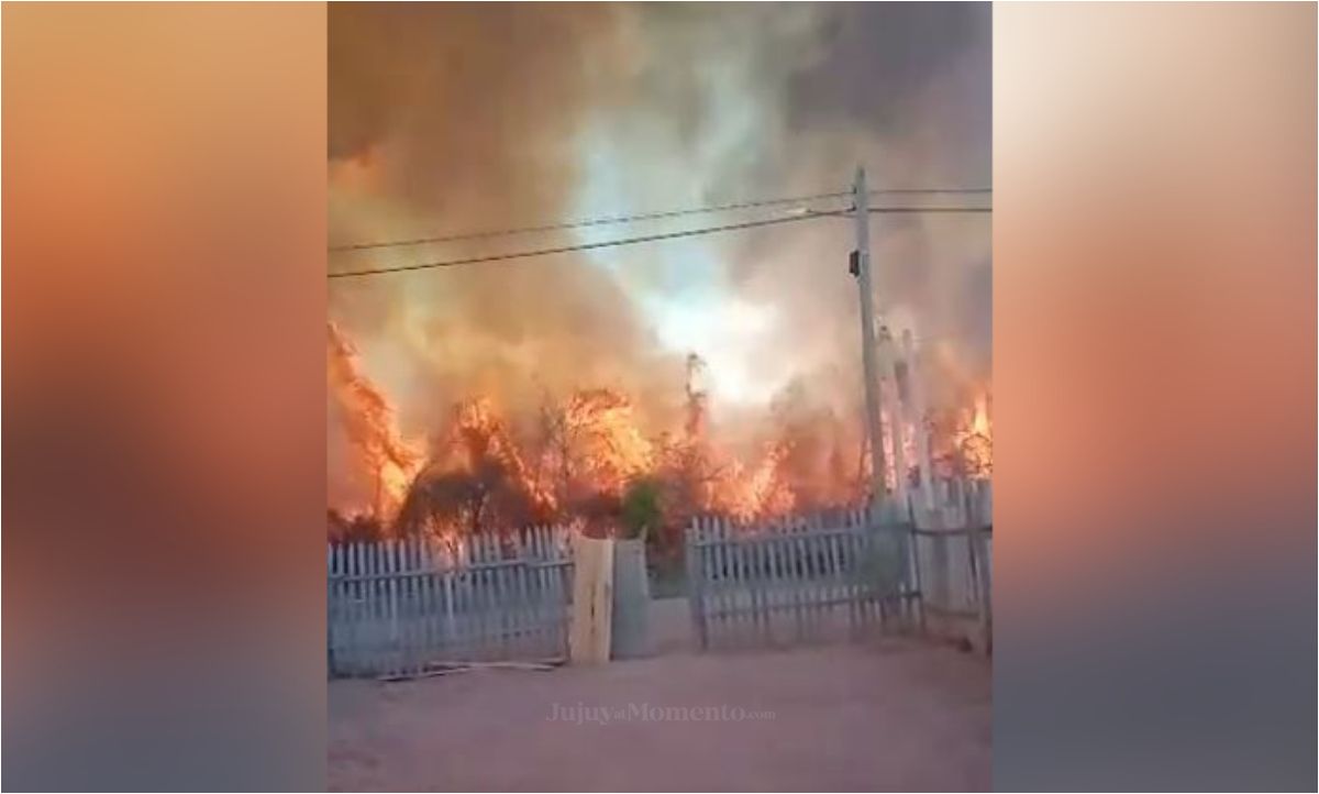 A metros de una vivienda, impactante video del incendio en Yuto