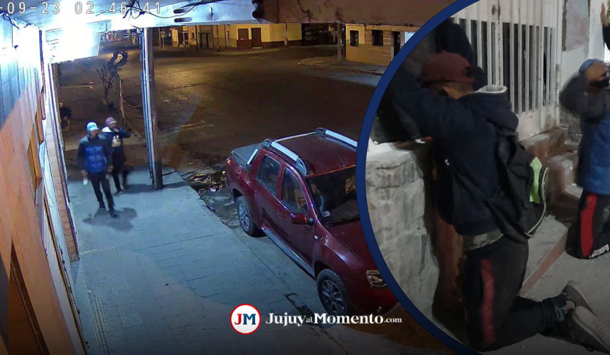 Captados por las cámaras: los atraparon violentando vehículos en Gorriti