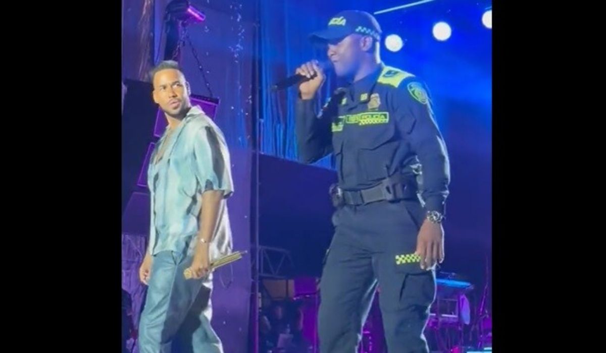 Romeo Santos sorprendió al público: invitó a un show al policía que lo imita en redes sociales