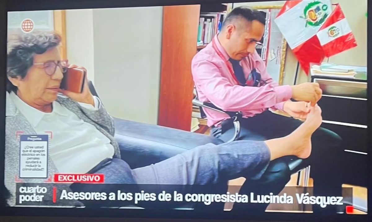 Escándalo en Perú: legisladora hizo que un asesor le cortara las uñas en su despacho