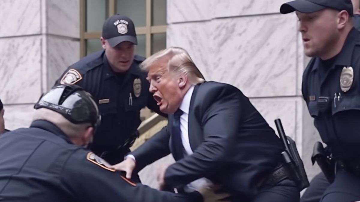 Un periodista "trolleo", al mundo con una foto de Donald Trump detenido