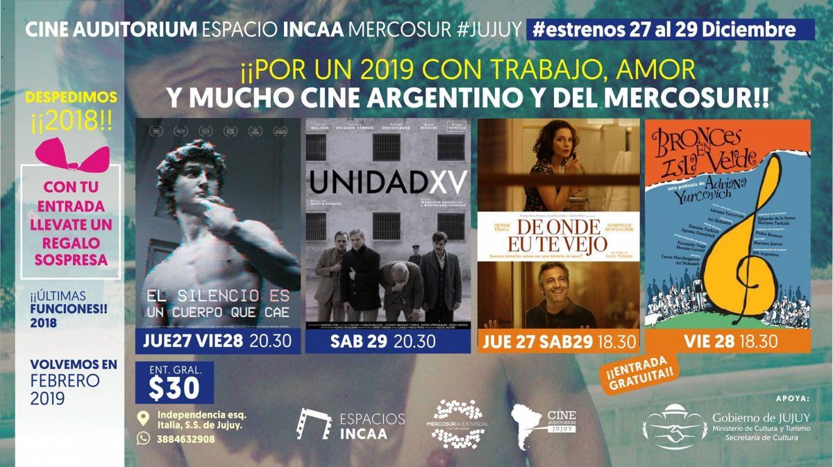 Cine nacional y latinoamericano en el Espacio Incaa Mercosur