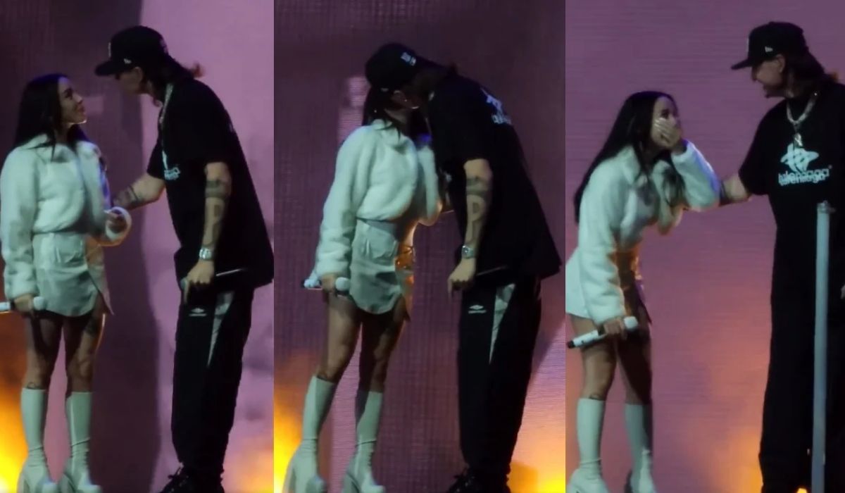 Nicki Nicole y Peso Pluma confirman su noviazgo con un beso en pleno  concierto