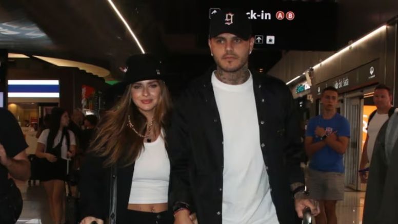 Las fotos de Mauro Icardi y la China Suárez en el aeropuerto antes de viajar a Turquía