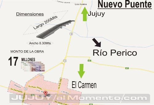 Construyen un nuevo puente sobre el Río Perico en la Ruta 9