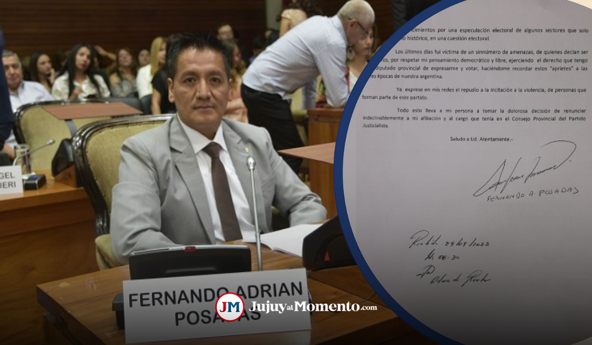 Tras su voto en apoyo al gobierno, el diputado Posadas renunció al bloque del PJ