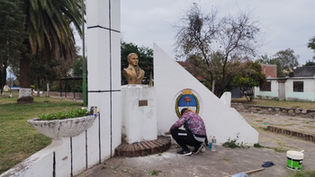 Trabajos de restauración de monumentos en Palpalá