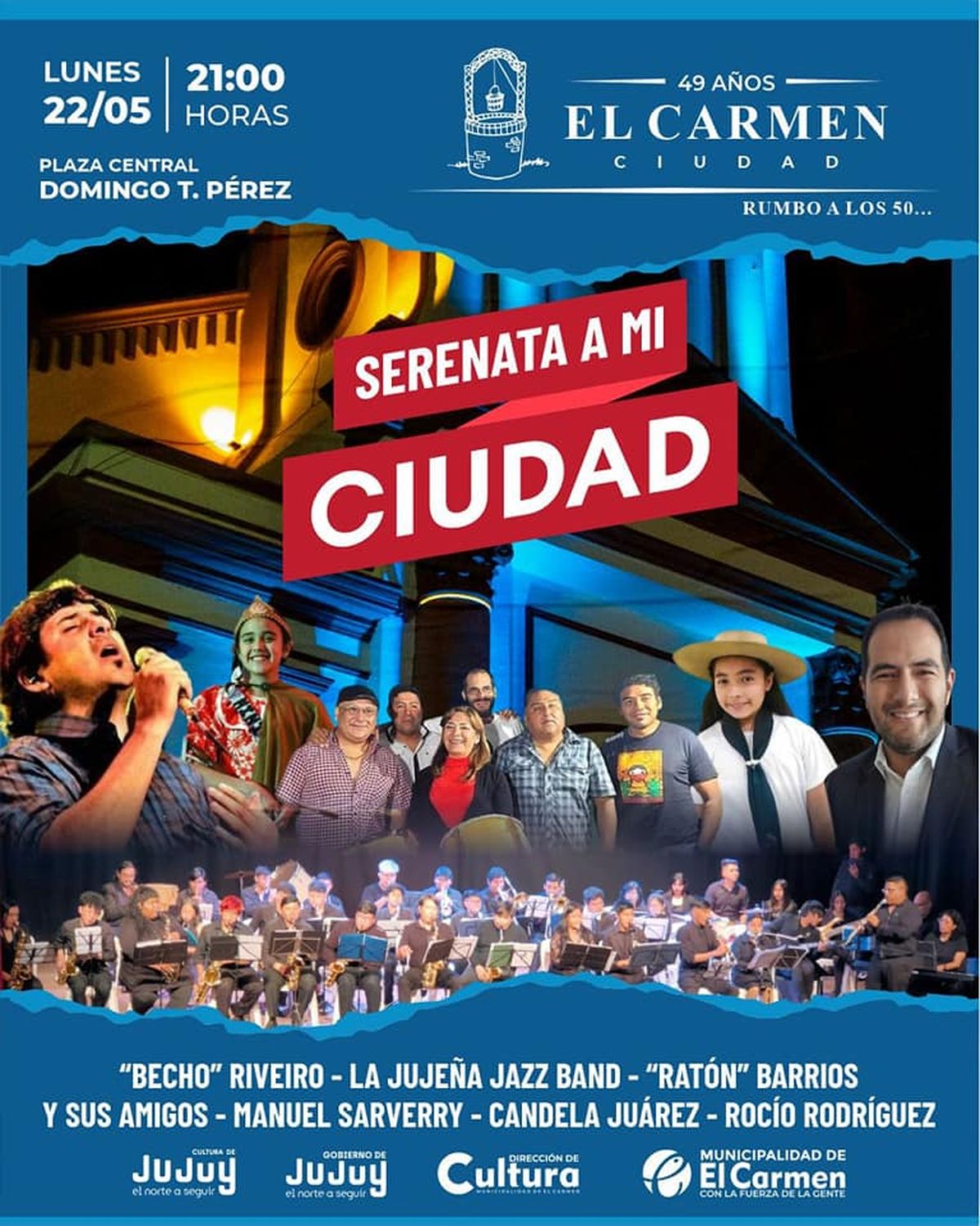 El Carmen realiza la Serenata a la Ciudad, en vísperas de su 49° aniversario