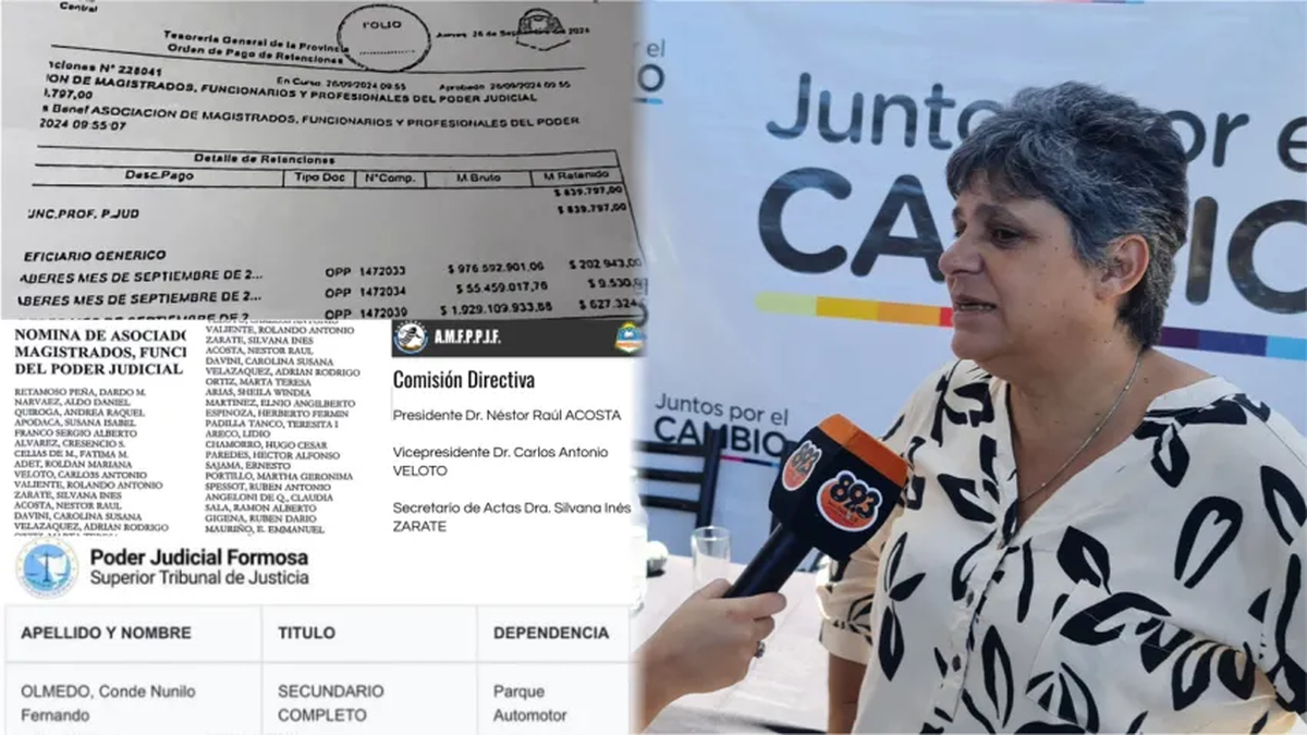 Diputada de Formosa denuncia que Insfrán pagó millones a una asociación de funcionarios judiciales