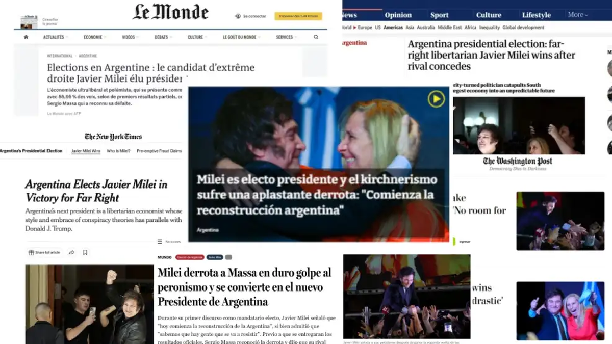 “Ultra” y “extrema” derecha: los títulos de los diarios del mundo tras el triunfo de Milei
