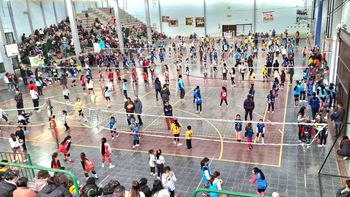 Pequeños gigantes del vóley coparon el polideportivo del Santa Teresita