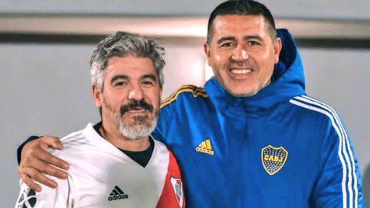 Riquelme, Ortega y el abrazo del fútbol: emotivo reencuentro
