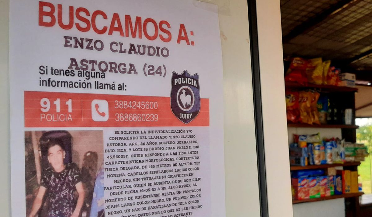 Buscan intensamente a Enzo Astorga, un joven que lleva ocho días desaparecido