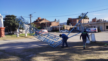 El viento derribó el cartel del Santuario de Río Blanco