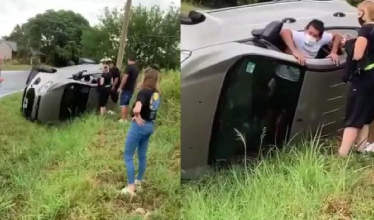 VIDEO: El Pulga Rodríguez ayudó a una mujer que se accidentó en la ruta