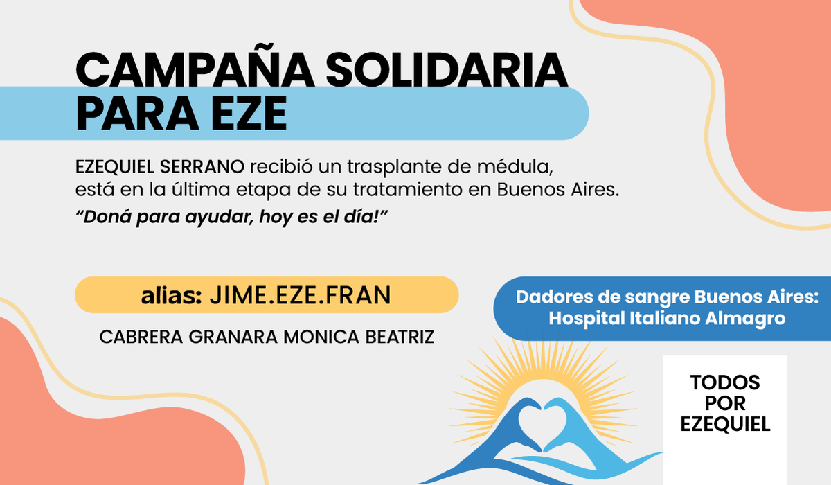 Campaña por Eze Serrano: piden dadores de sangre en Buenos Aires