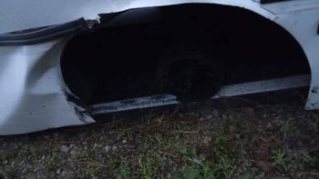 Colectivo interjurisdiccional sufrió el desprendimiento una su rueda en pleno viaje