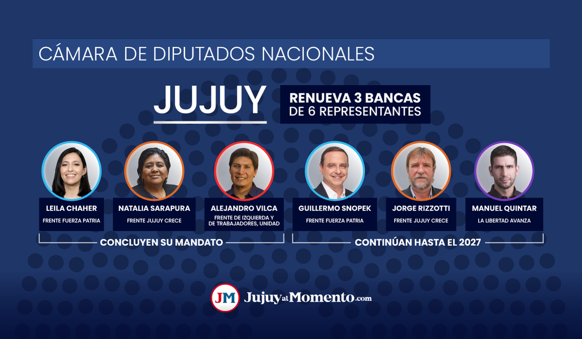 Jujuy elige diputados nacionales: a quiénes se les vence el mandato Jujuy elige diputados nacionales: a quiénes se les vence el mandato